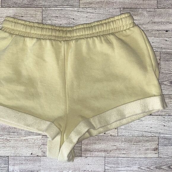 WeWoreWhat, Pale Pastel Yellow Rolled Hem Shorts - Picture 3 of 15